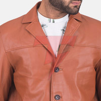 Blazer en cuir pour homme, double boutonnage, veste de style professionnel, coupe ajustée, style américain, haute qualité, pour le bureau et les soirées