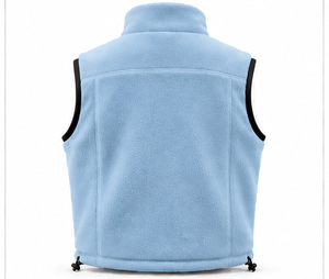 Gilet polaire bleu clair pour homme, le plus vendu, zippé, col montant, sans manches, coupe-vent sportif pour l'hiver, vêtement d'extérieur OEM - Product Image 2