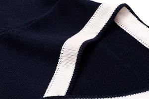 Men's Navy Blue V-Neck Double Breasted <b>Thick</b> <b>Cardigan</b> Sweater Full Sleeve Wool Cashmere Blend Casual Winter Wear - Product Image 4