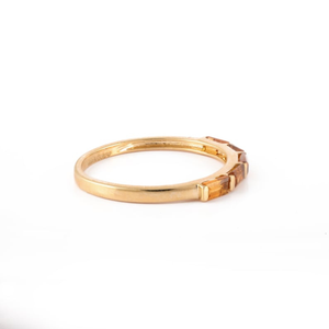 18K Gold <b>Citrine</b> Baguette Birthstone <b>Ring</b> with Bezel Setting - Product Image 5