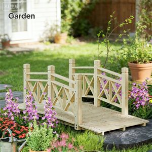 Passerella Pedonale in Legno, Elegante Ponte da Giardino, Ornamenti per Giardino - Product Image 4