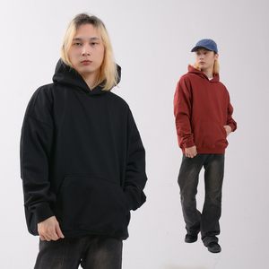 Heavyweight 430GSM High Quality French Terry Drop Shoulders Oversized Pullover Hoodies Plain Unisex Custom Hoodies - Product Image 4