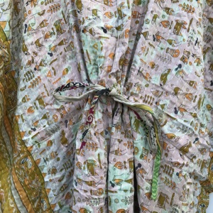 ชุดเดรสผ้าฝ้ายอินเดียแบบคันธา งานแฮนด์เมด สไตล์โบโฮ ทรงหลวม ใส่คลุมชายหาดสำหรับผู้หญิง - Product Image 5