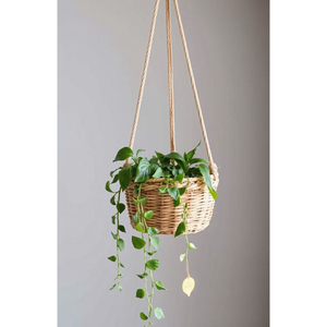 Eco-Friendly Woven Hanging Planter Basket Natural Seagrass Hand-Woven Garden for Indoor Outdoor Home Decor & <b>Succulents</b> Display - Product Image 5