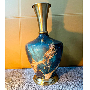 Florero de cerámica de hierro brillante moderno, Decoración de mesa de acero inoxidable para eventos de boda, cumpleaños o decoración del hogar - Product Image 2