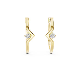 Boucles d'oreilles en or blanc 14 carats avec diamants ronds pour femmes |   Bijoux de mariée |   Nouveau diamant cultivé - Product Image 2
