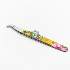 Pinzas de Precisión para Pestañas de Acero Inoxidable de Alta Calidad, Punta Suave, Diseño Curvo, Mango Colorido, Herramienta de Maquillaje para Extensión de Pestañas Postizas - Product Image 3