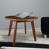 Table basse ronde en noyer massif de style moderne du milieu du siècle, pieds coniques, montage facile, couleur personnalisable, meubles de salon