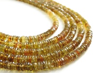 Perle de pierre de tourmaline brun pétrole facettée, multicolore, forme de bouton de roue, 13 pouces, 4-5 mm, trou de 0,35 mm, tierce main