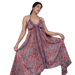 Robe longue à bretelles pour femme en polyester imprimé paisley, col en V, fabriquée par [Nom du fabricant] - Product Image 1