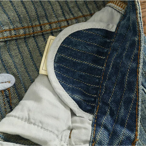 Straight Leg Denim <b>Jeans</b> <b>Men</b> <b>High</b> <b>Waist</b> Breathable Solid Button Stonewashed Cotton Casual Pants Winter Wear - Product Image 4