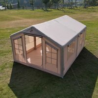 Tente gonflable carrée de luxe quatre saisons de 12 m², imperméable, portable, pliable, automatique, pour le glamping en plein air