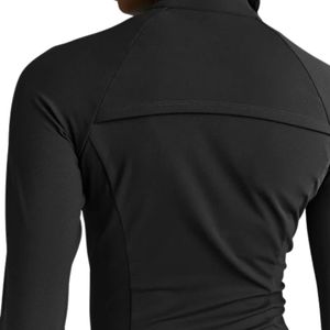 Womens Black Long Sleeve <b>Jacket</b> High Neck Fitted Activewear Gym <b>Workout</b> Sports Top Slim Fit Athletic <b>Jacket</b> Custom OEM Apparel - Product Image 6
