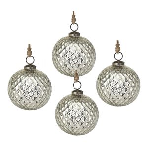 D5.1 Set di 4 ornamenti di vetro della palla di Natale appesi decorazioni Decorative per festa albero per natale e feste - Product Image 1