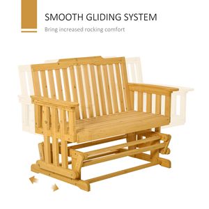 Dondolo da Giardino a 2 Posti con Design ad Asciugatura Rapida e Braccioli Allargati, Sedia a Dondolo in Legno per Giardino e Cortile - Product Image 4
