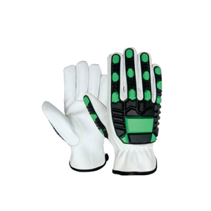 Custom Logo Cowhide Goat Leather <b>Driver</b> <b>Gloves</b> Safety Cuff TPR Impact Protection Breathable Comfortable High Quality Impact - Product Image 1