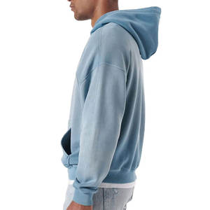 Vente en gros : Sweat à capuche pour homme personnalisé, hiver, délavé à l'acide, 100% Coton, respirant, écologique, épaules tombantes, poches kangourou, manches longues - Product Image 5