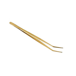 Pince de cuisine de chef de 20 cm, double courbure, en acier inoxydable de haute qualité, pince de précision pour la présentation des aliments - Product Image 4