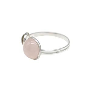 Trending 4 Ctw Rose Quartz & White Topaz <b>Open</b> Cuff <b>Ring</b> in 925 Sterling Silver Adjustable Double Stone <b>Ring</b> from Chordia Jewels - Product Image 4