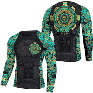 Factory Wholesale <b>Compression</b> Rash Guard Custom Digital Print Activewear Spandex/Polyester Light Weight Breathable for - Product Image 6