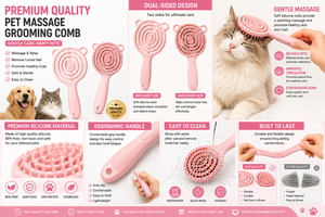 หวีนวดสัตว์เลี้ยง แปรงขนนุ่มสำหรับสุนัขและแมว ขายส่ง - Product Image 5