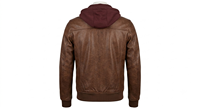Veste en cuir PU pour homme grande taille avec rembourrage en polyester – Manteau décontracté zippé pour l'hiver