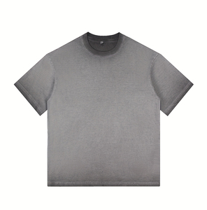 เสื้อยืดโอเวอร์ไซส์ผ้าฝ้ายเนื้อหนาแบบเรียบสไตล์สตรีทแวร์ - Product Image 2