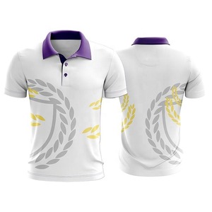 เสื้อโปโลผู้ชายไล่เฉดสีน้ำเงินขาว แขนสั้น แห้งเร็ว สปอร์ต ผ้าถักโพลีเอสเตอร์ - Product Image 2