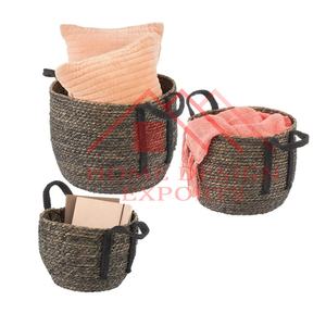 Homeward utiliser haute qualité 100% à la main mer herbe corde écologique taille personnalisable intérieur extérieur utilisation panier de rangement meilleur - Product Image 4