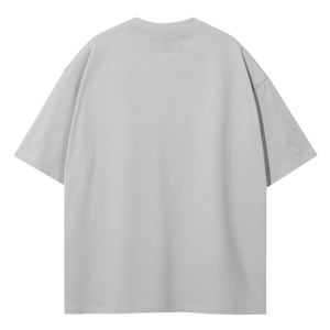 T-shirt en coton uni surdimensionné pour homme, manches courtes, col rond, décontracté, couleur unie, jersey tricoté, coupe régulière, longueur normale - Product Image 2