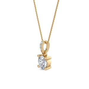 Colgante de diamante cultivado en laboratorio de 0.78 CTW, redondo, engastado en oro amarillo de 9K, para mujer, joyería de boda, colección personalizada. - Product Image 4