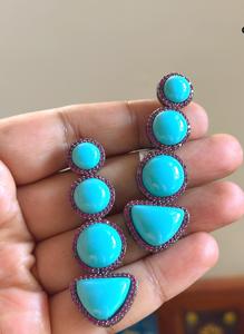 Impresionantes Pendientes Largos con Zirconia y Acabado Plateado, con Aspecto de Piedra, para Mujer, para Looks de Noche, para Fiestas, a la Moda - Product Image 2