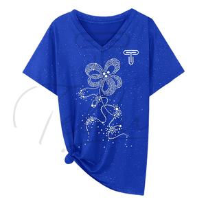 Camisetas de mujer personalizadas al por mayor con diseño de mano de esqueleto y detalles de pedrería, camiseta corta para mujer - Product Image 3