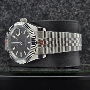 Montres mécaniques pour hommes, montre automatique de luxe en métal, cadran noir diamanté, or blanc cannelé, nouvelle collection - Product Image 5