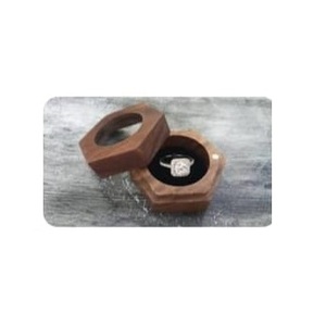 Caja de Anillos de Madera con Forma de Corazón Personalizada, Caja de Almacenamiento de Joyas de Madera de Nogal Grabada, Organizador de Joyas al por Mayor, Caja de Regalo de Boda - Product Image 5