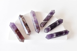 Últimos Lanzamientos: Cristales de Amatista Pulidos con Doble Punta de Lápiz para Decoración y Regalos - Product Image 3