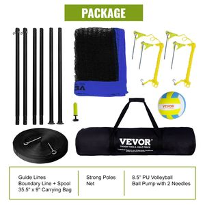 Set de Voleibol Portátil Profesional para Exteriores con Postes de Acero de Altura Ajustable y Sistema de Red con Bomba de PVC para Canchas - Product Image 6