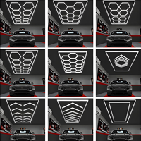 Plafonnier hexagonal en nid d'abeille à haute luminosité, taille personnalisée disponible, 110V 220V, plafonnier hexagonal polygonal LED pour garage