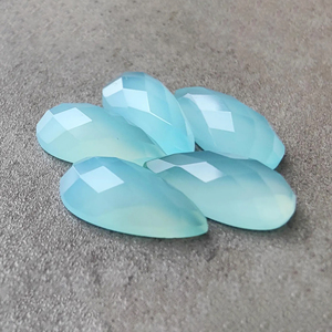 Piedra Preciosa de Calcedonia Acuática AAA+ con Corte a Cuadros, Calibrada, Forma de Pera Grande, Piedra Suelta para Joyería - Product Image 2