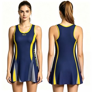Vestido de Netball Morado y Amarillo para Mujer, Sublimado, Sin Mangas, Transpirable, de Poliéster, Ropa Deportiva, Jersey Personalizado con Logotipo para Adultos - Product Image 5