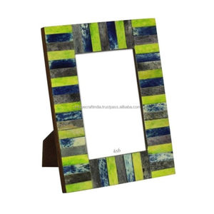 Marco de Fotos de Madera Hecho a Mano con Diseño de Bloques de Madera Natural y Marfil, Decoración Minimalista Contemporánea para el Hogar - Product Image 2