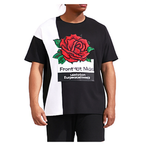 เสื้อยืดแขนสั้นผู้ชายไซส์ใหญ่ น้ำหนัก 200 กรัม ผ้าฝ้ายถัก 100% รุ่น European Roses โลโก้ด้านหน้า แบบ OEM สั่งทำพิเศษ สำหรับการค้าข้ามพรมแดน - Product Image 3