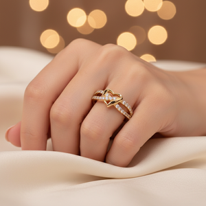 Luxury Infinite Symbol Heart-shape Hollow <b>Crossed</b> Wedding Ring Moissanite Customized 925 Sterling Silver Women's Engagement Ring - Product Image 5