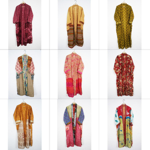 เสื้อไหมถักมือแบบแพทช์เวิร์ค คอวี ปิดด้วยเชือกผูก แขนยาวเต็มตัว เนื้อผ้านุ่ม ระบายอากาศได้ดี แห้งเร็ว สำหรับผู้หญิง - Product Image 1