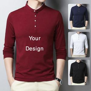 Vente directe d'usine de haute qualité 100% coton pour hommes pour Polo Logo personnalisé décontracté à manches longues Design tricoté pas cher prix - Product Image 2