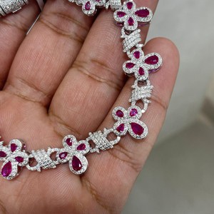 กำไลข้อมือเทนนิสทรงกากบาทประดับมอสซาไนต์ เงินแท้ 925 ชุบทองคำขาว VVS ประดับเพชร Dvars ดีไซน์ทันสมัยสำหรับทุกเพศ - Product Image 4