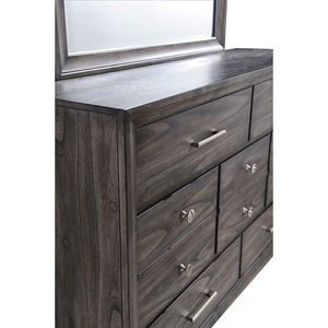 Cómoda Contemporánea de Madera Gris de 1 Pieza con Acabado en Madera Oscura y Cajones de Almacenamiento con Tiradores Metálicos - Product Image 4