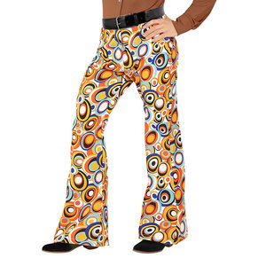 Pantalon évasé imprimé cercle coloré pour hommes, taille élastique, vêtements d'été décontractés - Product Image 5