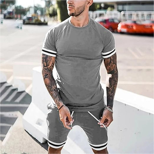 Custom Men <b>Set</b> Manufacturer 2 Piece Cotton T Shirt Cargo Shorts Summer OEM Bulk Private Label - Product Image 2