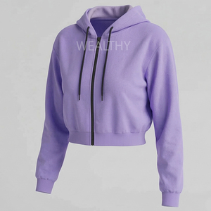 Women's Cotton Spandex Plus Size Streetwear Vintage Zipper Lightweight Drop Shoulder 2-Piece Hoodie Sweatshirt Embroidered Solid - Product Image 1